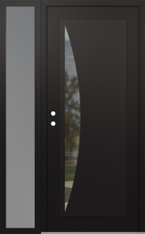 Diamond C13 50" x 80" black/black clear Glass Panel black RHI with Sidelite frosted Glass