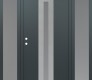 Modern Steel Front Door DIAMOND A2 60" X 80" ANTHRACITE/ANTHRACITE FROSTED GLASS PANEL STAINLESS STEEL RHI WITH 2 SIDELITES FROSTED GLASS
