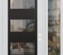 Modern Steel Front Door Diamond C2 52" x 96" white/white clear Glass Panel black LHI with Sidelite and Transom clear Glass