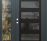 Modern Steel Front Door Diamond C9 52" x 80" anthracite/anthracite mirrored Glass Panel black RHI with Sidelite clear Glass