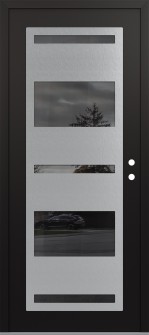 Diamond C10 36" x 80" black/black mirrored Glass Panel stainless steel LHI