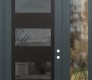 Modern Steel Front Door Diamond C2 48" x 96" anthracite/anthracite mirrored Glass Panel black LHI with Sidelite and Transom clear Glass
