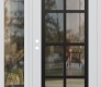 Modern Steel Front Door Diamond C16 48" x 80" white/white clear Glass Panel black RHI with Sidelite clear Glass