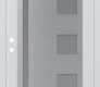Modern Steel Front Door Diamond C3 36" x 80" white/white frosted Glass Panel stainless steel RHI