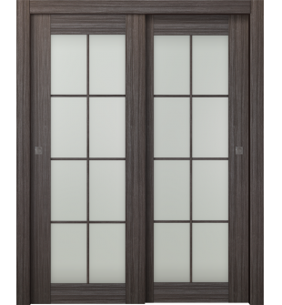 Palladio 8 Lite Vetro Gray Oak Bypass doors