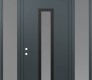 Modern Steel Front Door DIAMOND A11 68" X 96" ANTHRACITE/ANTHRACITE FROSTED GLASS PANEL BLACK RHI WITH 2 SIDELITES AND TRANSOM FROSTED GLASS