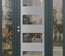 Modern Steel Front Door Diamond C2 64" x 80" anthracite/anthracite clear Glass Panel stainless steel RHI with 2 Sidelites clear Glass