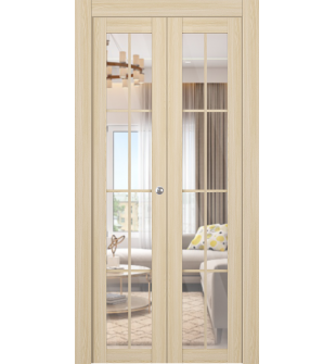 Avon 8 Lite Clear Vetro Loire Ash Bi-folding doors