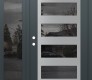 Modern Steel Front Door Diamond C9 48" x 80" anthracite/anthracite mirrored Glass Panel stainless steel RHI with Sidelite mirrored Glass
