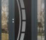 Modern Steel Front Door Diamond C12 60" x 80" anthracite/anthracite frosted Glass Panel black RHI with 2 Sidelites clear Glass