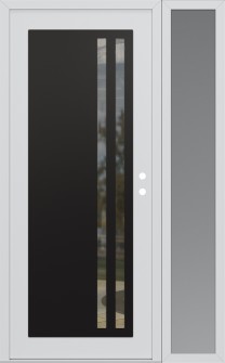 Diamond C6 50" x 80" white/white clear Glass Panel black LHI with Sidelite frosted Glass