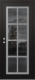 Diamond C16 36" x 80" black/black mirrored Glass Panel stainless steel RHI