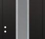 Modern Steel Front Door DIAMOND A11 36" X 96" BLACK/WHITE FROSTED GLASS PANEL STAINLESS STEEL RHI WITH TRANSOM FROSTED GLASS