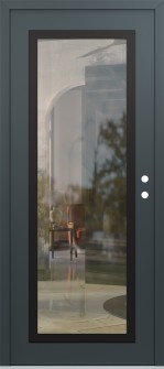 Diamond C1 36" x 80" anthracite/anthracite clear Glass Panel black LHI