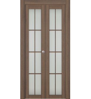 Avon 8 Lite Vetro Pecan Nutwood Bi-folding doors