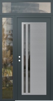 Diamond C6 52" x 96" anthracite/anthracite mirrored Glass Panel stainless steel RHI with Sidelite and Transom clear Glass