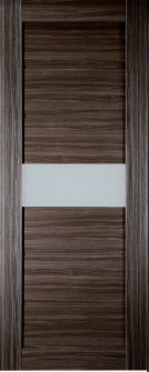 DOOR SLAB EDNA VETRO GRAY OAK 28" X 92 1/2" X 1 9/16" FROSTED GLASS