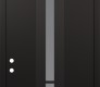 Modern Steel Front Door DIAMOND A3 36" X 96" BLACK/WHITE FROSTED GLASS PANEL BLACK RHI WITH TRANSOM CLEAR GLASS