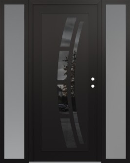 Diamond C12 68" x 80" black/black mirrored Glass Panel black LHI with 2 Sidelites frosted Glass