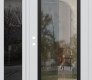 Modern Steel Front Door Diamond C1 48" x 80" white/white clear Glass Panel black RHI with Sidelite mirrored Glass