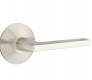 Emtek helios door lever with square rosette privacy right hand satin nickel (us15) 5210