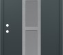 Modern Steel Front Door DIAMOND A10 36" X 80" ANTHRACITE/ANTHRACITE FROSTED GLASS PANEL STAINLESS STEEL RHI