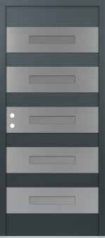 Diamond D9 36" x 80" anthracite/anthracite frosted Glass Panel stainless steel RHI