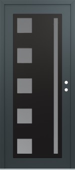 Diamond C3 36" x 80" anthracite/anthracite frosted Glass Panel black LHI