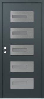 Diamond D6 36" x 80" anthracite/anthracite frosted Glass Panel stainless steel RHI