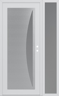 Diamond C13 52" x 80" white/white frosted Glass Panel stainless steel LHI with Sidelite frosted Glass