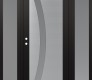 Modern Steel Front Door Diamond C4 64" x 80" black/white frosted Glass Panel stainless steel RHI with 2 Sidelites frosted Glass