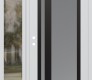 Modern Steel Front Door Diamond C15 48" x 80" white/white frosted Glass Panel black RHI with Sidelite clear Glass