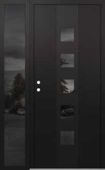 DIAMOND A13 48" X 80" BLACK/BLACK MIRRORED GLASS PANEL BLACK RHI WITH SIDELITE MIRRORED GLASS