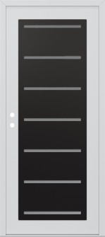 Diamond C11 36" x 80" white/white frosted Glass Panel black RHI