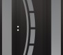 Modern Steel Front Door Diamond C12 68" x 80" black/white frosted Glass Panel black RHI with 2 Sidelites frosted Glass