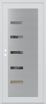 Diamond C8 36" x 80" white/white clear Glass Panel stainless steel RHI