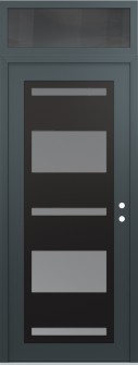 Diamond C10 36" x 96" anthracite/anthracite frosted Glass Panel black LHI with Transom mirrored Glass
