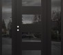 Modern Steel Front Door Diamond C2 60" x 80" black/black mirrored Glass Panel black RHI with 2 Sidelites mirrored Glass