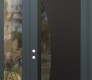 Modern Steel Front Door Diamond C13 52" x 96" anthracite/anthracite clear Glass Panel black RHI with Sidelite and Transom clear Glass
