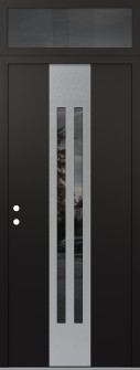 DIAMOND A8 36" X 96" BLACK/BLACK MIRRORED GLASS PANEL STAINLESS STEEL RHI WITH TRANSOM MIRRORED GLASS