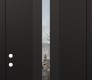 DIAMOND A2 36" X 96" BLACK/BLACK CLEAR GLASS PANEL BLACK LHI WITH TRANSOM FROSTED GLASS