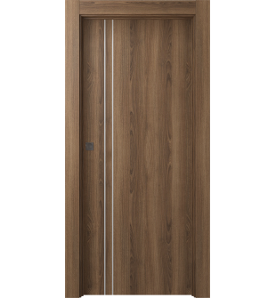 Optima 2V Pecan Nutwood Pocket doors