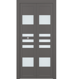 Leti Vetro Gray Matte Bi-folding doors