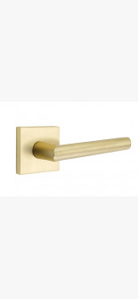 EMTEK STUTTGART LEVER WITH SQUARE ROSETTE PRIVACY LH SATIN BRASS (US4) 5210