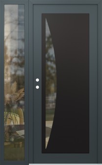 Diamond C13 50" x 80" anthracite/anthracite clear Glass Panel black RHI with Sidelite clear Glass