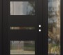Modern Steel Front Door Diamond C10 52" x 80" black/black clear Glass Panel black LHI with Sidelite clear Glass
