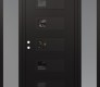 Modern Steel Front Door Diamond D2 60" x 80" black/black mirrored Glass Panel black RHI with 2 Sidelites frosted Glass