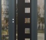 Modern Steel Front Door Diamond C3 68" x 80" anthracite/anthracite clear Glass Panel black RHI with 2 Sidelites clear Glass