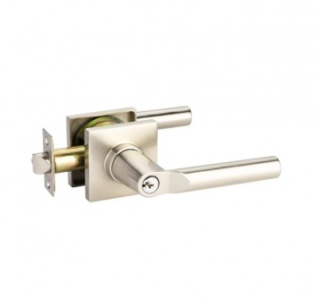 EMTEK HANOVER LEVER WITH SQUARE ROSETTE DUMMY 5022 SATIN NICKEL US15