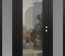 Modern Steel Front Door Diamond C1 64" x 80" black/black clear Glass Panel black LHI with 2 Sidelites frosted Glass